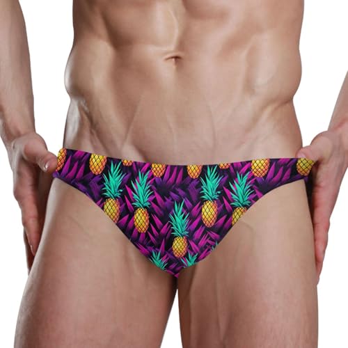 Pineapple Fruit Swim Briefs for Men Swimsuit Bikini Swimwear S B04010304
