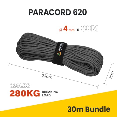 Reepschnur Brotree Paracord 4mm, 9 Stränge aus 100% Nylon