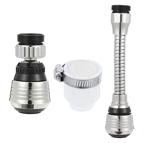 falllea 2 Pcs Universal Faucet Extension Kitchen Tap Extension Flexible Faucet Sprayer Thread Interface for Bathroom Kitchen Tap Nozzle Filter Adapte Cover