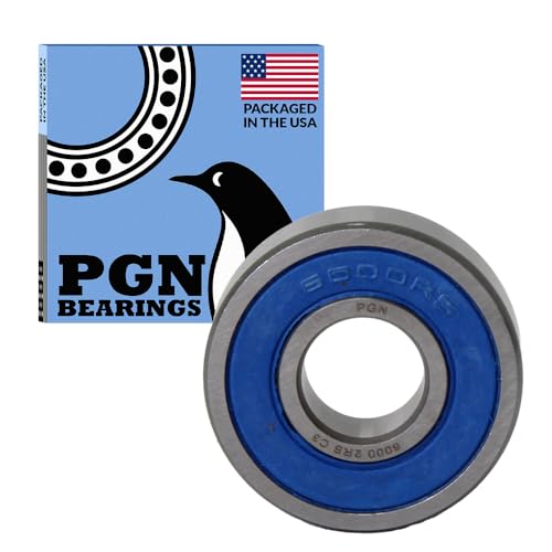 Image of PGN (30 Pack) 6000-2RS Bearing - Lubricated Chrome Steel Sealed Ball Bearing - 10x26x8mm Bearings with Rubber Seal & High RPM Support