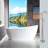 Woodbridge 67' Acrylic Bathtub Soaking Tub Brushed Nickel Freestanding F0001, BTA1508 +F000, B-0001 WITH Faucet II, Model: B-0001 /BTA1508 + F0001