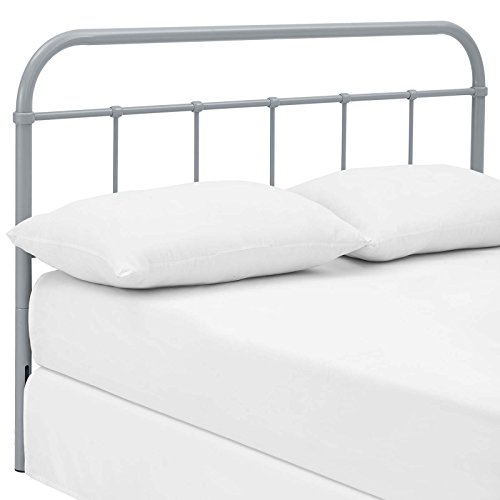 Image of Modway Serena Rustic Farmhouse Style Steel Metal Queen Headboard Size in Gray,