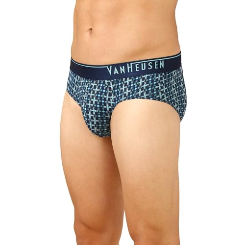 Image of Van Heusen Men Regular Fit 4 Way Stretch Body Defining Fit Allover Print Briefs - Available in Pack of 1 & 2