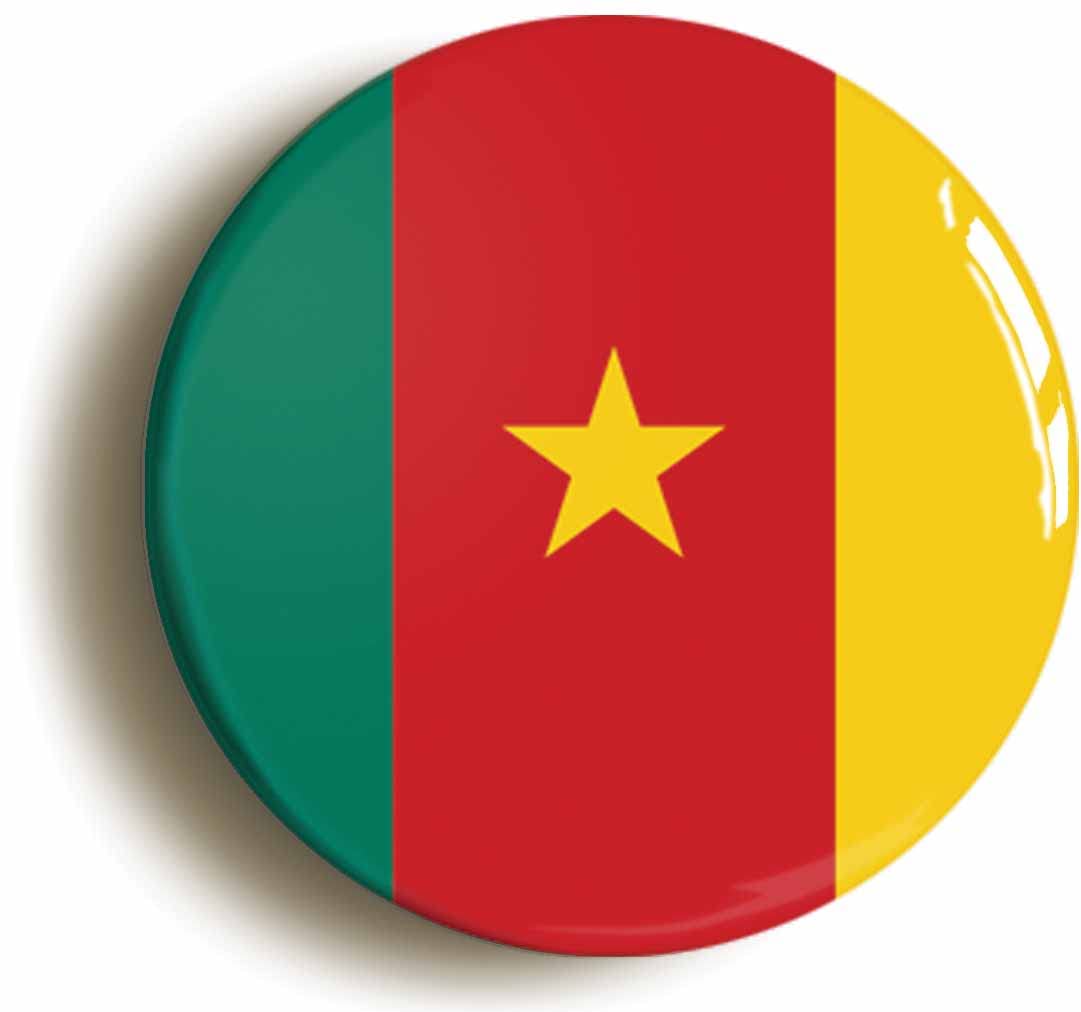 Cameroon National Flag Fridge Magnet (Circular 2inch / 50mm Diameter)