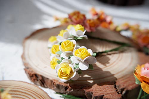 100 Pcs Mini Paper Flowers Rose Mixed Yellow Color Mulberry Paper Flower 15 Mm Scrapbooking Wedding Card Supplies Embellishment Craft Paper Flowers. #TOP6