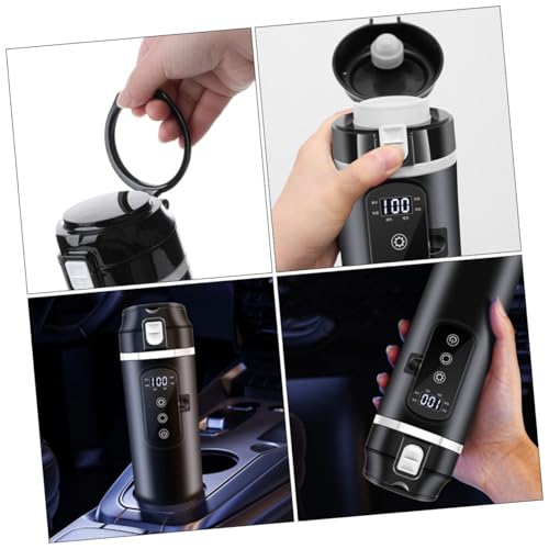 Tetera eléctrica portátil para auto 12V negra compacta miniatura 5