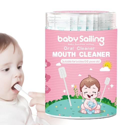 ベビー口腔クリーナー - スキムガーゼガムクリーナースティック、スキムガーゼ舌クリーナー 30 個 |快適なポータブル歯ブラシ、効果的な赤ちゃんの舌と歯のケア、赤ちゃん、子供用の口腔洗浄ツール