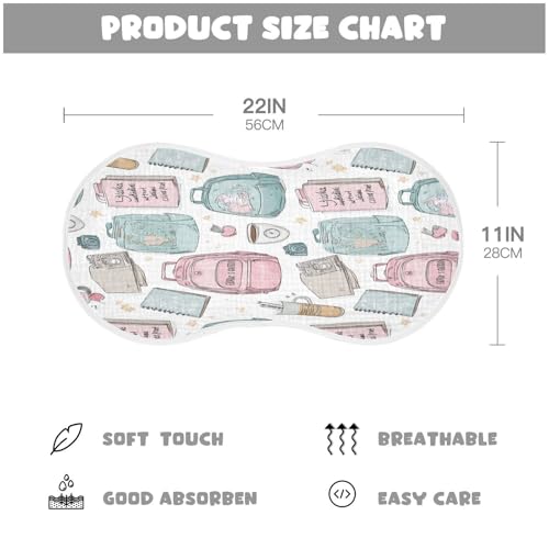 Kigai School Themed Baby Burp Cloths Extra Soft and Absorbent Burping Rags Cotton Burping Clothes Baby Washcloths for Newborn Boys Girls - 1 Pack4