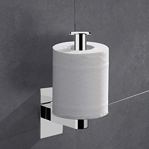 Celbon SUS - Portarrollos de papel higiénico vertical de acero inoxidable 304 con acabado cromado, fácil instalación Cover