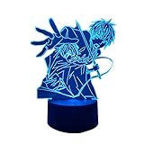 HaoHanJie 3D Led Illusion Lamp Anime Noragami Figure Night Light USB/Battery-Powered Touch/Remote 16 Color Conversion Acrylic Table Boys and Girls Room Kids Brithday Gifts, Colors With Remote