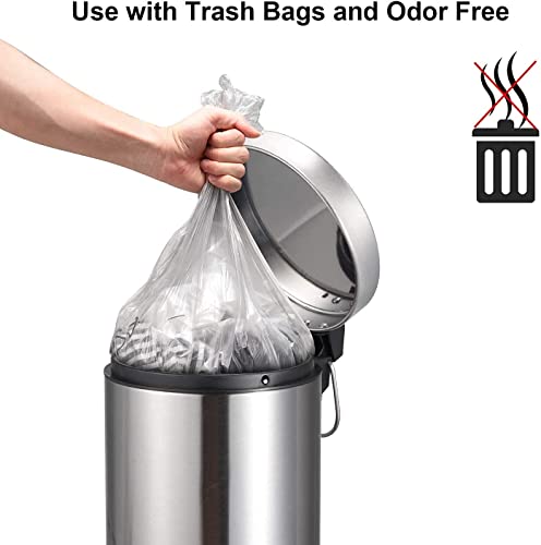 Image of Eco Tone Stainless Steel Step-On Plain Pedal Garbage BIN with Plastic Bucket (5 LTR)