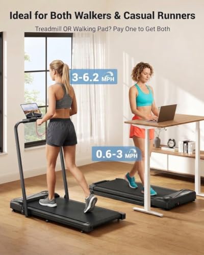 THERUN Walking Pad with Handle Bar, Under Desk Walking Treadmill for Home - image 2