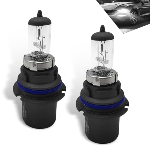 Flygun 2 PCS Car 9007-80W Halogen Bulb, 12V Super Penetrating Quartz Lamp Low Beam High Beam Light, Easy to Plug Original Halogen Bulb Replacement Parts, Universal Car Lighting Accessories (White)
