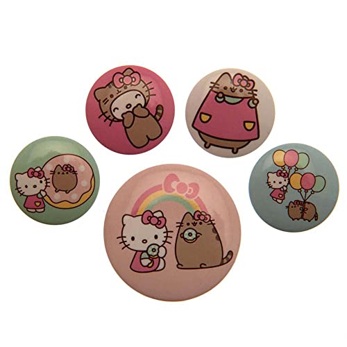 Pyramid Pusheen X Hello Kitty (Collaboration) Badge Pack Merchandising Ufficiale
