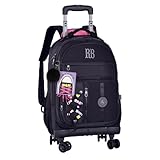 Mochila Rodinha 360° Rebecca Bonbon Beaded Fun Grande Durável Feminina Escolar (Preto)