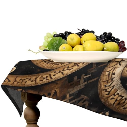 Nappe de table rectangulaire motif serpent lavable pour repas de Noël - 5