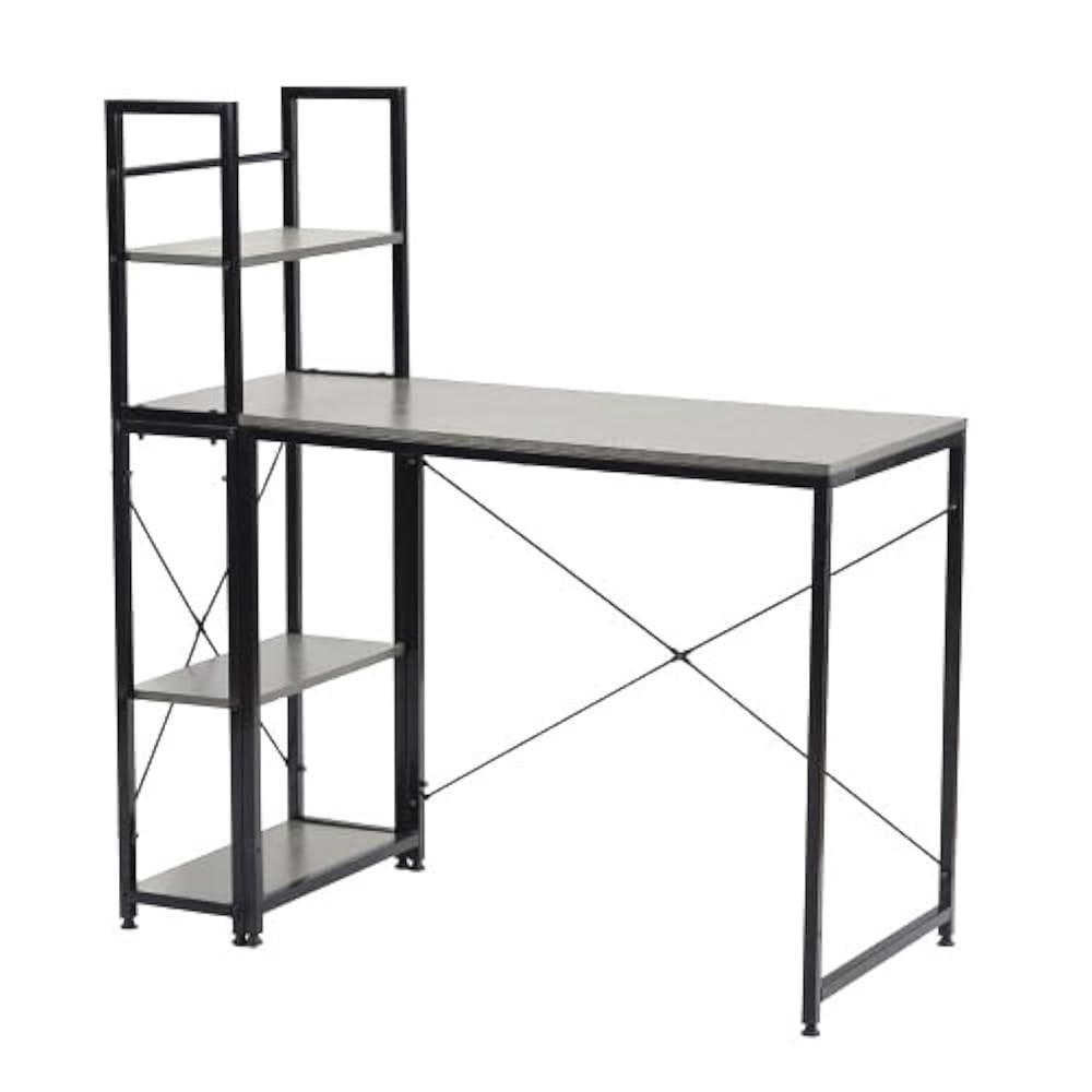 パソコンデスク 左右入替可 収納 両用デスク ハイタイプ ブラウン パソコンデスク 左右入替可 収納 両用デスク ハイタイプ