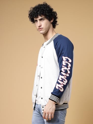 Image of Rigo Varsity Jacket for Men | Streetwear Varsity Jacket | Puff Print Varsity Jacket | Oversized Varsity Jacket for Men