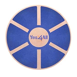 Yes4All Wooden Wobble Balance Board,Core Strength Exercise Fitness Accessory, Workout Stability Equipment, Standing Desk Use