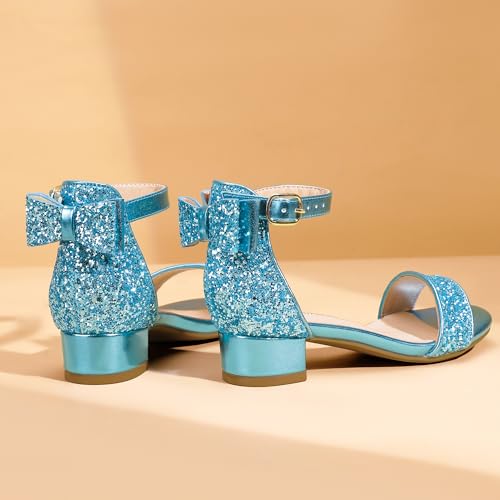 Image of PANDANINJIA Girls Dress Shoes Toddler Kids Heels Sandals Flower Girl Shoes | Ankle Strap,Open Toe,Wedding,Party,Dance,Prom,Birthday,Little Big Kid,Flower Girl Shoes,Foam Insole,1.2 in Heel Dress Pumps