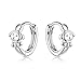 Lafeil 925 Sterling Silber Dog Hoop Ohrringe Hypoallergene Knorpel Kissen Kissen Spiral Stud Clip Haustier Liebhaber Schmuck Geburtstag Weihnachten Abschlussfeier