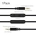 BESTGOT Audio Cable with Microphone Volume Control Aux Cord 3.5mm (4.3ft / 1.3m) for PS4 Controller, Headphones,Tablet,Computer, Laptop,Car,Mobile Phone and More (1-Pack Black)