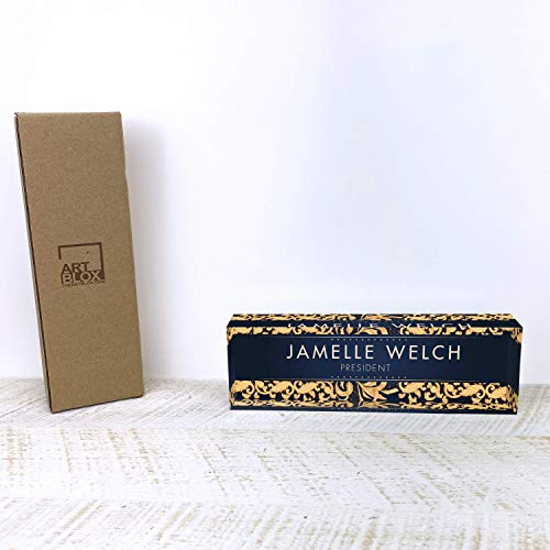 Artblox Personalized Name Plate For Desk | Black & White Marble Design On Clear Acrylic Glass | Custom Plaque Desk Name Plate Personalized Your Name And Credentials Office Office Sign Engraved Plaque - Thumbnail 6