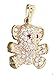 Hobra-Gold - Colgante de oso de peluche (oro 585, con circonitas y rubí, 14 quilates)