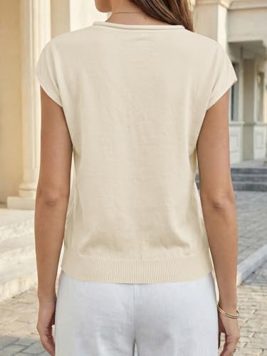Image of UNCLECAT Womens Cap Sleeve Sweater Vest Summer Casual Button Down Lightweight Knit Sweater Cardigans