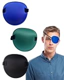 TOZBLEU 3 Pezzi Benda Occhio Regolabile, Benda Pirata con Fibbia, Fascia Oculare per Occhi Sinistro o Destro, Benda per Gli Occhi a Occhio Singolo per Ambliopia Pigra e Cosplay