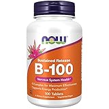 NOW Supplements, Vitamin B-100, Sustained Release, Energy Production*, Nervous System Health*, 100 Tablets