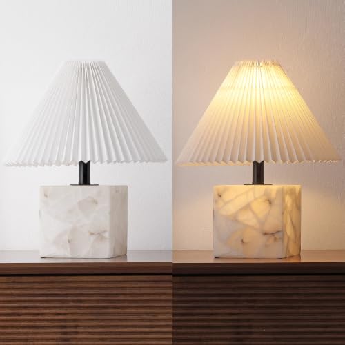 JONATHAN Y Hermin 2-Light Table Lamp 16.5" Alabaster Metal, White by JONATHAN Y - Used condition - Image 7