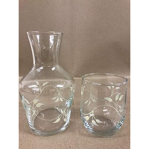 Rossvar Hand Painted Cream Swirl Design Carafe Set Cover