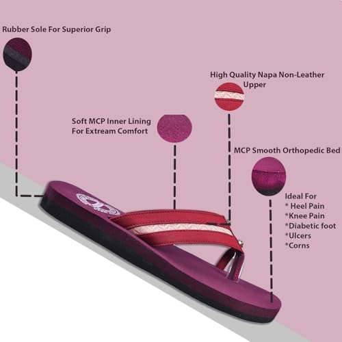 Image of DR PLUS Women's Healthcare, Diabetic and Orthopedic MCR /MCP Footwear /Sandals /Slipper /Chappal