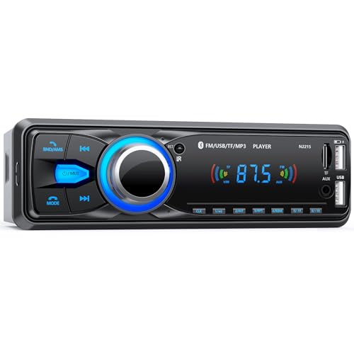 Car Radio Bluetooth, Wistrue Single DIN Car Stereo Audio with Bluetooth Hands-Free FM Radio with 2...