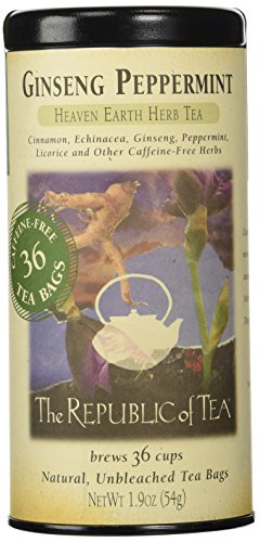 The Republic of Tea Ginseng Peppermint Herbal Tea, 36 Tea Bag Tin