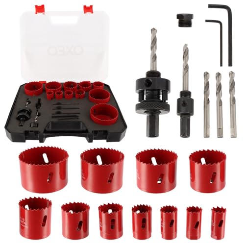 Coffret scie cloches Bi-métal HSS - 17 pièces - Diamètre 20 à 68 mm - Profondeur Coupe 40mm - Perçage métal - bois - PVC
