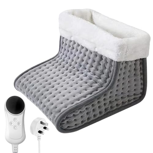 KUWUNG Electric Foot Warmer, Heated Foot Warmers with Timer Settings & 9 Adjustable Temperature, Furry foot warmer for Women Men, Feet Warmers Heated Slippers for Women Men Home Office Use