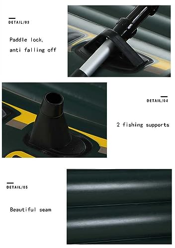 Image of Seahawk 3, 3 Person Inflatable Boat for Flood Rescue, Adventure, Rafting, Fishing, with Oars & Air Pump (68380)