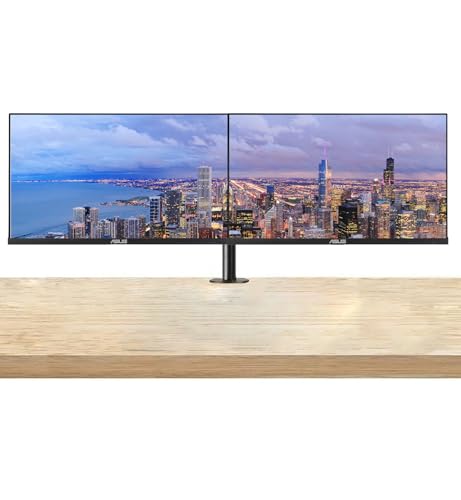 Image of Asus VY249HF 24-inch 1920 x 1080 Full HD LED Backlit LCD Frameless Monitor, 2-Pack Bundle with HDMI, Adaptive-Sync, Eye Care, 100Hz 1ms Smooth Motion and Desk Mount Dual Monitor Stand