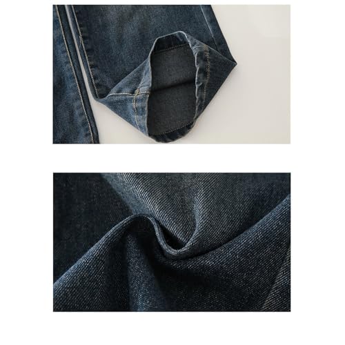 Girls Jeans Elastic Waist Straight Leg Casual Kids Loose Fit Denim Pants 7 to 12 Years3