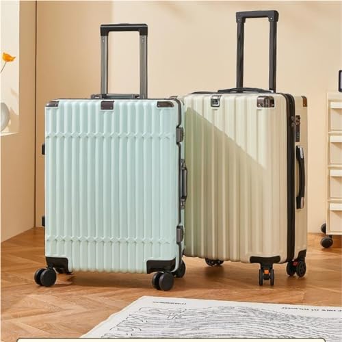 Suitcase Trolley Case, Sturdy and Durable Suitcase, Anti-Scratch Universal Wheel 20-inch 26-inch Password Suitcase Luggage(White,22in)3