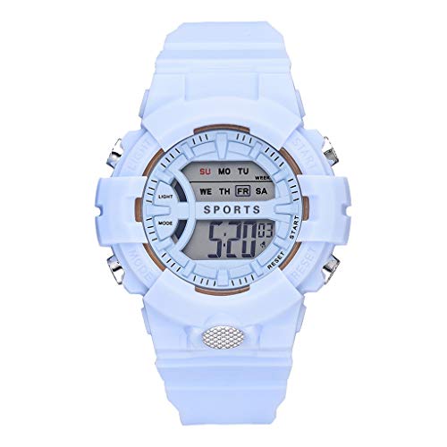 Reloj de fecha Reloj de alarma Semana Deportes Moda Multifunción Calendario Pantalla Unisex Sport Reloj Anillos, azul, talla única Cover