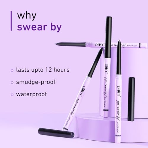 Plum Eye-Swear-By everyday wear kajal black waterproof | Creamy smooth formula | Smudge-proof | Twist up pencil | Creamy smooth glide | Long... - Image 4