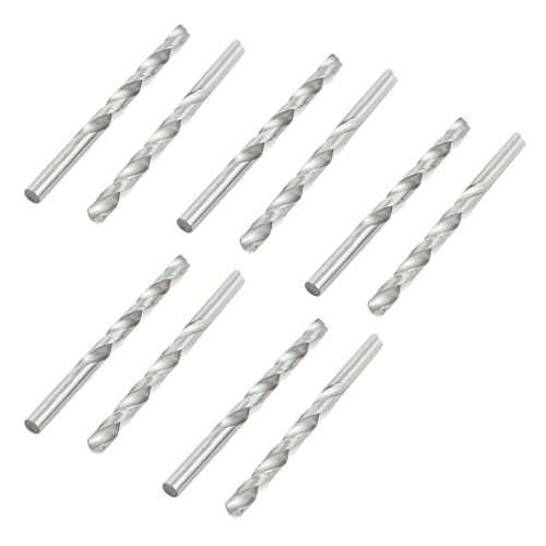 Aexit Silver Tone Tool Holder HSS Straight Drill Hole 6mm Tip 90mm Long Twist Drill Bit 10PCS Model:73as552qo655