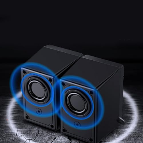 Altavoces para PC pequeños para ahorrar espacio con cable USB y luces LED 7