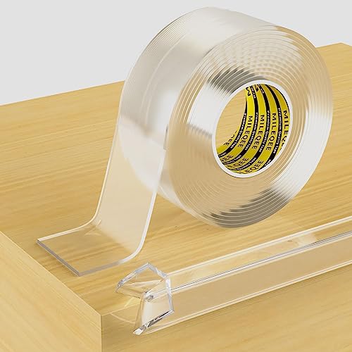 Clear Edge Protector Strip, 1.57in x 9.84FT, Sharp Edge Wrap Cover Tape, Self Adhesive Protective Bumper Guards for Cabinet Door Desk Glass Table Bed Furniture, Kitchen Countertop, Waterproof