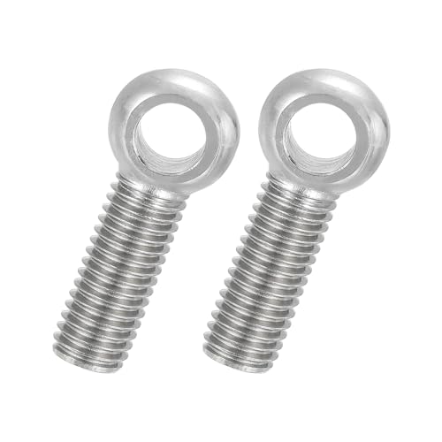 PATIKIL 2 Pz Bullone Ad Anello Oscillante Con Spalla M12x40mm 304 Acciaio Inox Metrico Filettatura Completa Foro A Occhio Di Pesce Vite Bullone Di Sollevamento Elementi(Argento)