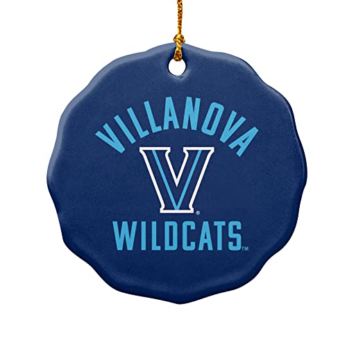 GRAPHICS & MORE Villanova University Wildcats Porcelain Scalloped Holiday Christmas Tree Ornament - 2.8" (7.1 cm)