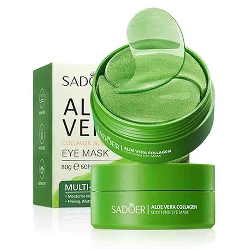Máscara para Olhos com Aloe Vera e Colágeno - 60 Pcs, Anti-Olheiras e Bolsas, Hidratação e Firmeza,